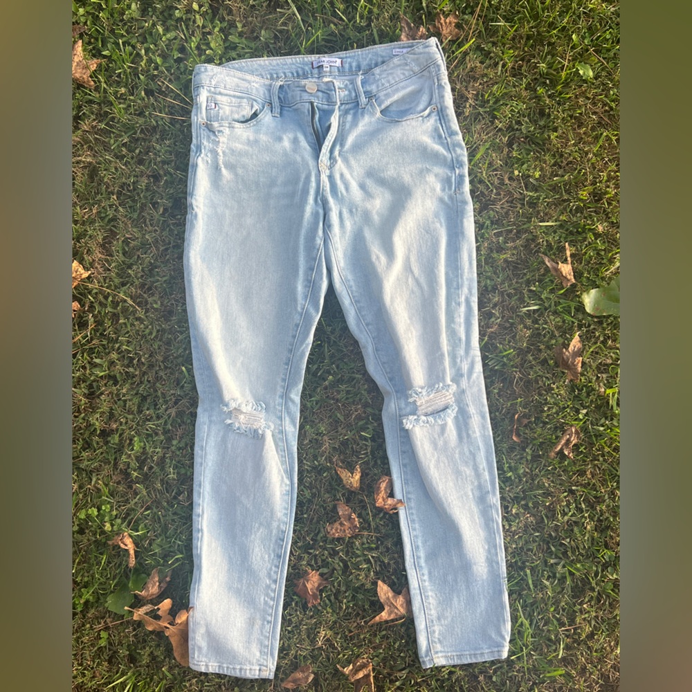 Dear John Light Wash Distressed Boyfriend Jeans